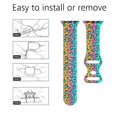 thumbnail image 3 of Correas De Reloj Con Estampado De Leopardo De Guepardo Arcoíris Compatibles Con Apple Watch De 38 Mm, 40 Mm, 41 Mm, 42 Mm, 44 Mm, 45 Mm, 49 Mm, Correa De Repuesto De Silicona Para Iwatch Series 9, 8,, 3 of 5
