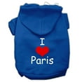 thumbnail image 5 of Pet, Dog  Cat Hoodie Screen Printed, "I Love Paris", 5 of 10