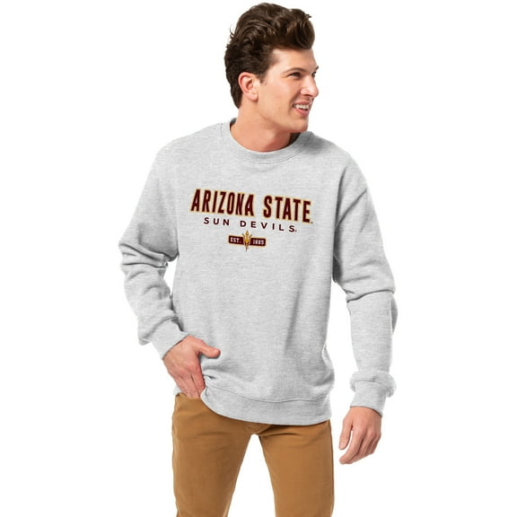 Men's-League Collegiate Wear  Heather Gray Arizona State Sun Devils Essentials 2.0 Pullover Sweatshirt