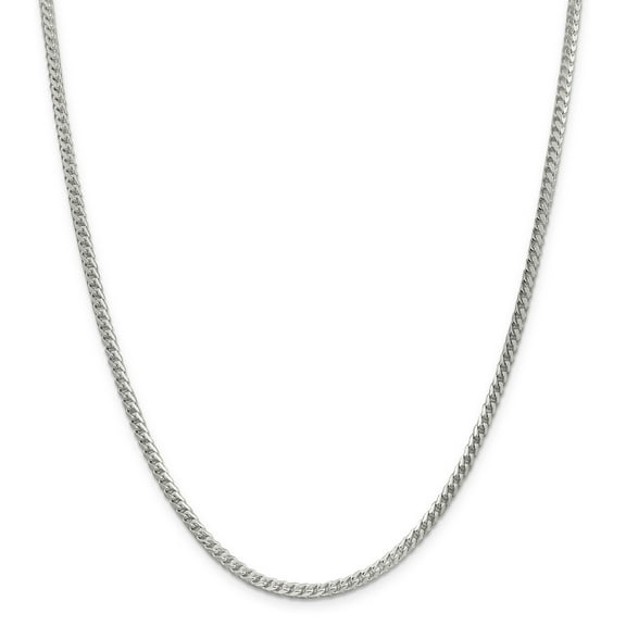 Primal Silver Sterling Silver 3.4mm Diamond-cut Square Franco Chain