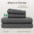 thumbnail image 5 of California Design Den 400 Thread Count 100% Cotton Sateen Full Sheet Set - Grey, 5 of 10