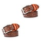 thumbnail image 4 of Qarigey Cinturón de impresión de moda para hombres Cinturones flexibles y resistentes al desgaste de PU lisos y resistentes al desgaste para Naranja 115cm 2Conjunto, 4 of 6