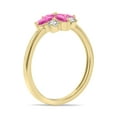 thumbnail image 2 of SZUL Women's 3/4 Carat TW Pink Topaz and Diamond Flower Ring in 10K Yellow Gold, 2 of 6