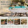 thumbnail image 6 of Round Outdoor Tablecloth with Umbrella Hole and Zipper, Summer Beach Tablecloth with Elastic Waterproof, Teal Green Seaside Turquoise Ombre Patio Table Covers for 31" - 35" Picnic Pool Tables, 6 of 9