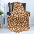 thumbnail image 4 of Mushroom Soft Flannel Fleece Blanket, Organic Food Porcini Mushroom with Vintage Grunge Display Harvest Farmland, Cozy Plush for Indoor and Outdoor Use, 70" x 90", Cocoa Brown Beige, by Ambesonne, 4 of 5
