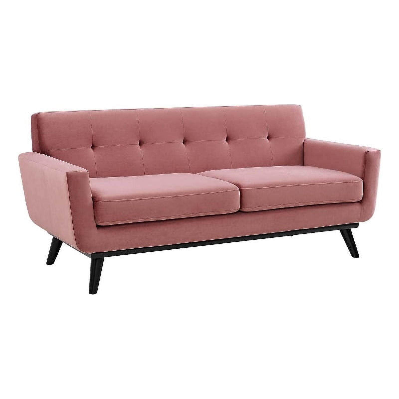Modway Engage Modern Tufted Back Performance Velvet Loveseat in Dusty Rose