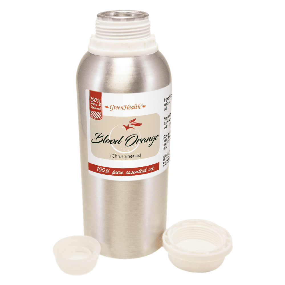 GreenHealth Blood Orange Essential Oil 8 fl oz (237 ml) Aluminum Bottle with Plug Cap