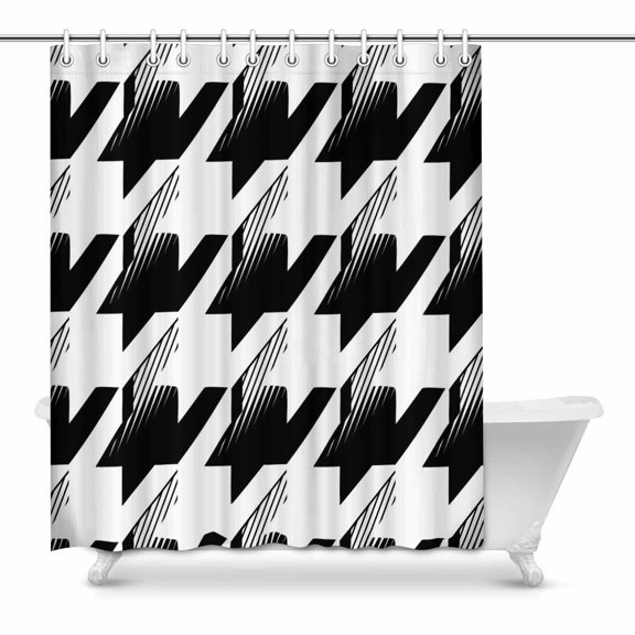 MKHERT Houndstooth Bathroom Shower Curtain 60x72 inch
