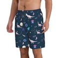 thumbnail image 2 of Naloa Space Dinosaur Men's Beach Shorts, Surfing shorts, Swim trunks, Quick Dry Swim Trunks for Surfing Beach Fun - X-Large, 2 of 9