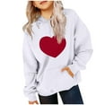thumbnail image 2 of Atogsazn Children's Girls Valentine's Day Hoodies Kids Casual Long Sleeve Hooded Sweatshirt Fashion Athletic Clothes 03-White 3-4 Years, 2 of 5