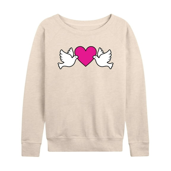 Instant Message - Heart Dove Symbols - Women's Lightweight French Terry Long Sleeve Shirt