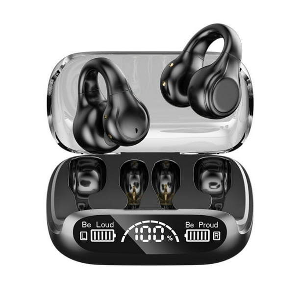 Pisexur Electronics - Audífonos inalámbricos de conducción esquelética con clip para la oreja para hombre, Bluetooth 5.3, impermeables, abiertos, ideales para correr, practicar deportes, ciclismo, co