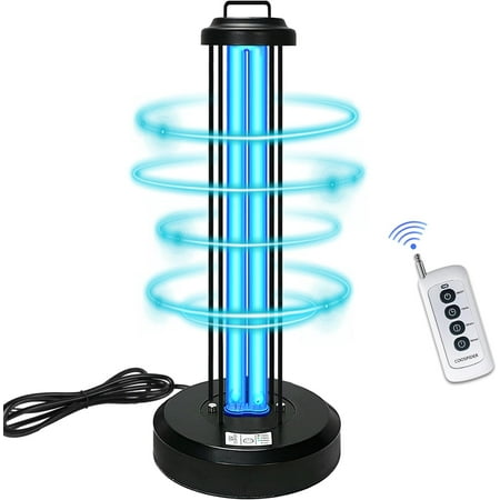 

UV Light 38 Watts UVC Lamp w/Remote Control for Home Office School 3-Gear Timer 15/30/60 Minutes 110V CTUV-38 (Ozone Free)