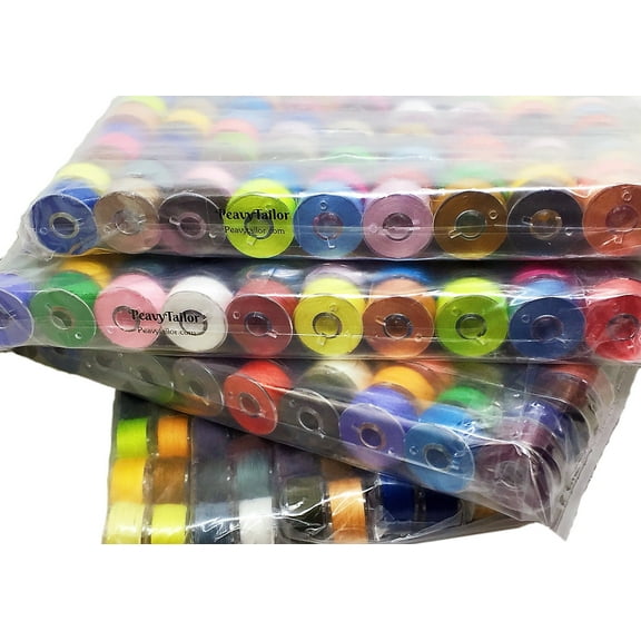 PeavyTailor 42 Colors Pre-wound Sewing Thread Bobbins Polyester , For Brother Babylock Janome Singer Pfaff Husqvarna Bernina Machines