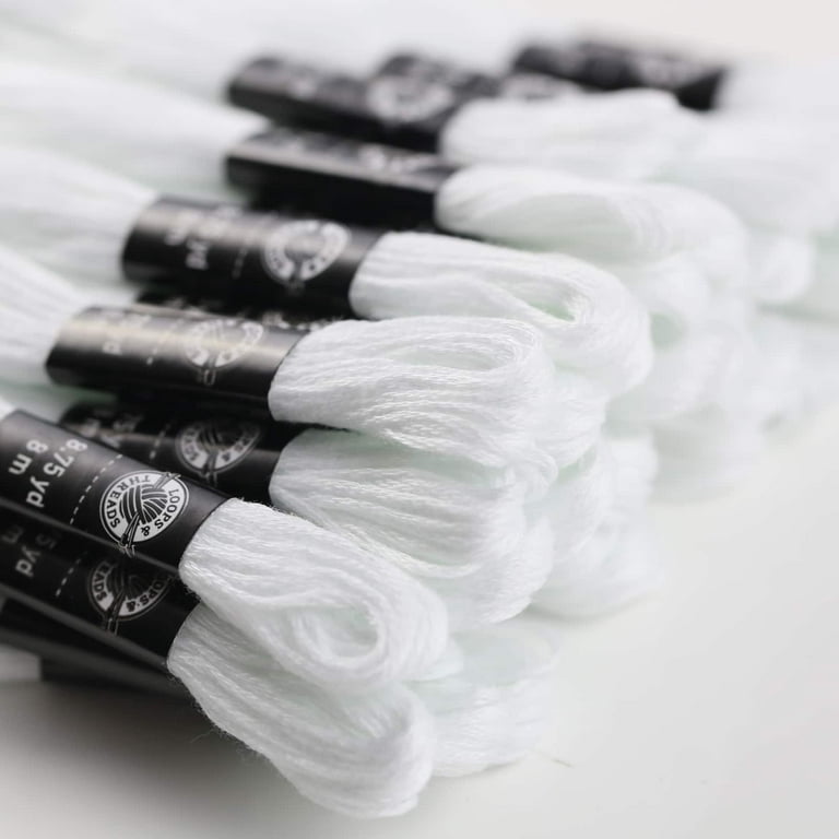 12 Packs: 36 ct. (432 total) White Embroidery Floss Pack by Loops