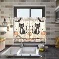 thumbnail image 4 of Yayeee Kitchen Curtains Tier Pair Light Filtering 27"x36" Rod Pocket Short Cafe Window Panel, Cartoon Halloween Cat, 4 of 7