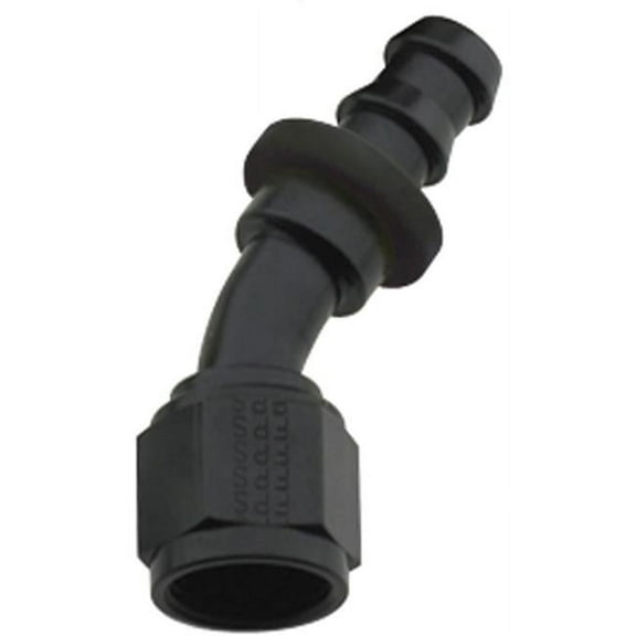 203012-BL 30 deg 8000 Series Push-Lock -12 AN Race Hose End, Black
