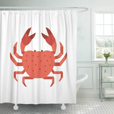 YUSDECOR Colorful Red Crab Sea Creature in Flat Shell ...
