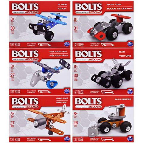 Bolts From The Makers of Meccano Set 6 Building Erector Sets Race Car Helicopter for sale online 
