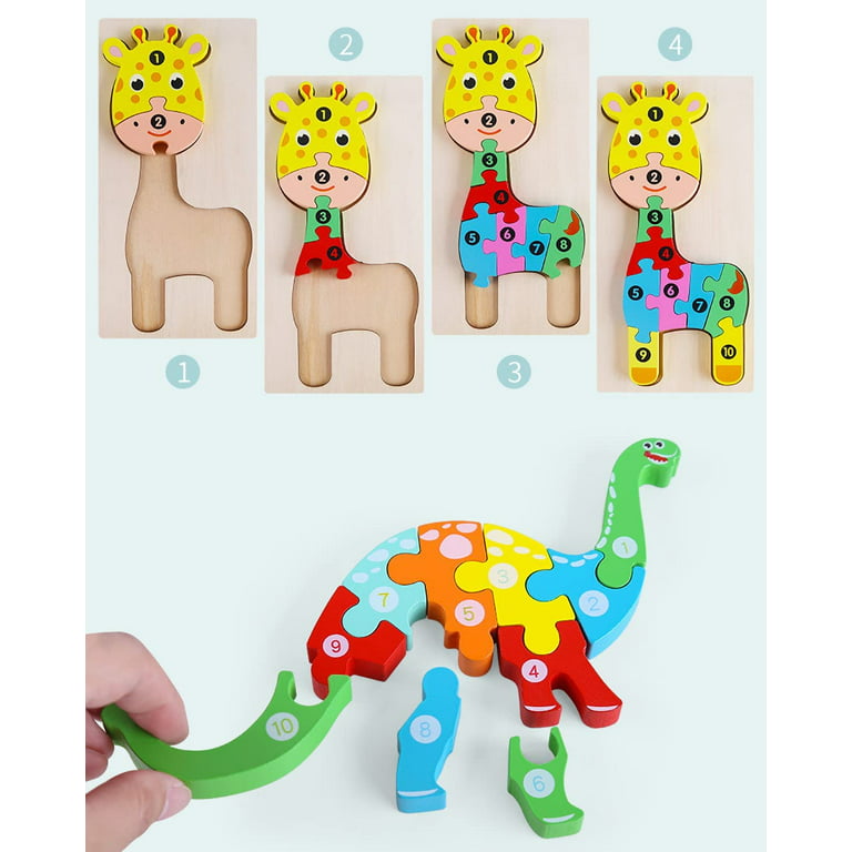 SHIERDU Wooden Puzzles for Kids, Toddler Number Puzzle, Old Wooden Dinosaur  Puzzles and Animal Jigsa…See more SHIERDU Wooden Puzzles for Kids, Toddler