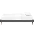 thumbnail image 4 of Modern Contemporary Urban Design Bedroom Twin Size Platform Bed Frame, Fabric, Grey Gray, 4 of 5
