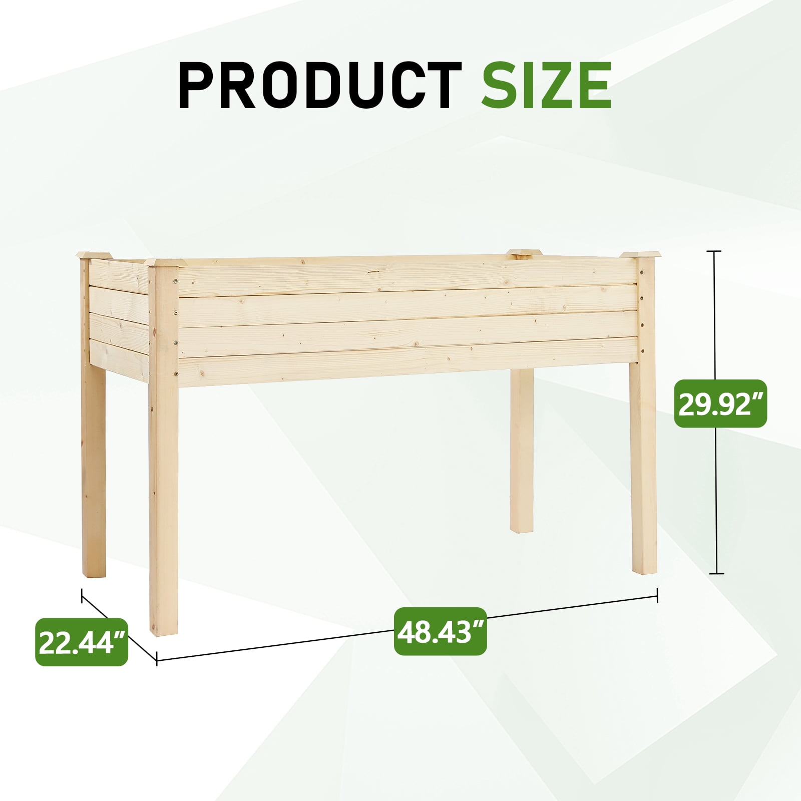 Ktaxon Wooden Raised Garden Bed, Elevated Planter Box Stand for Vegetables & Flowers, Burlywood