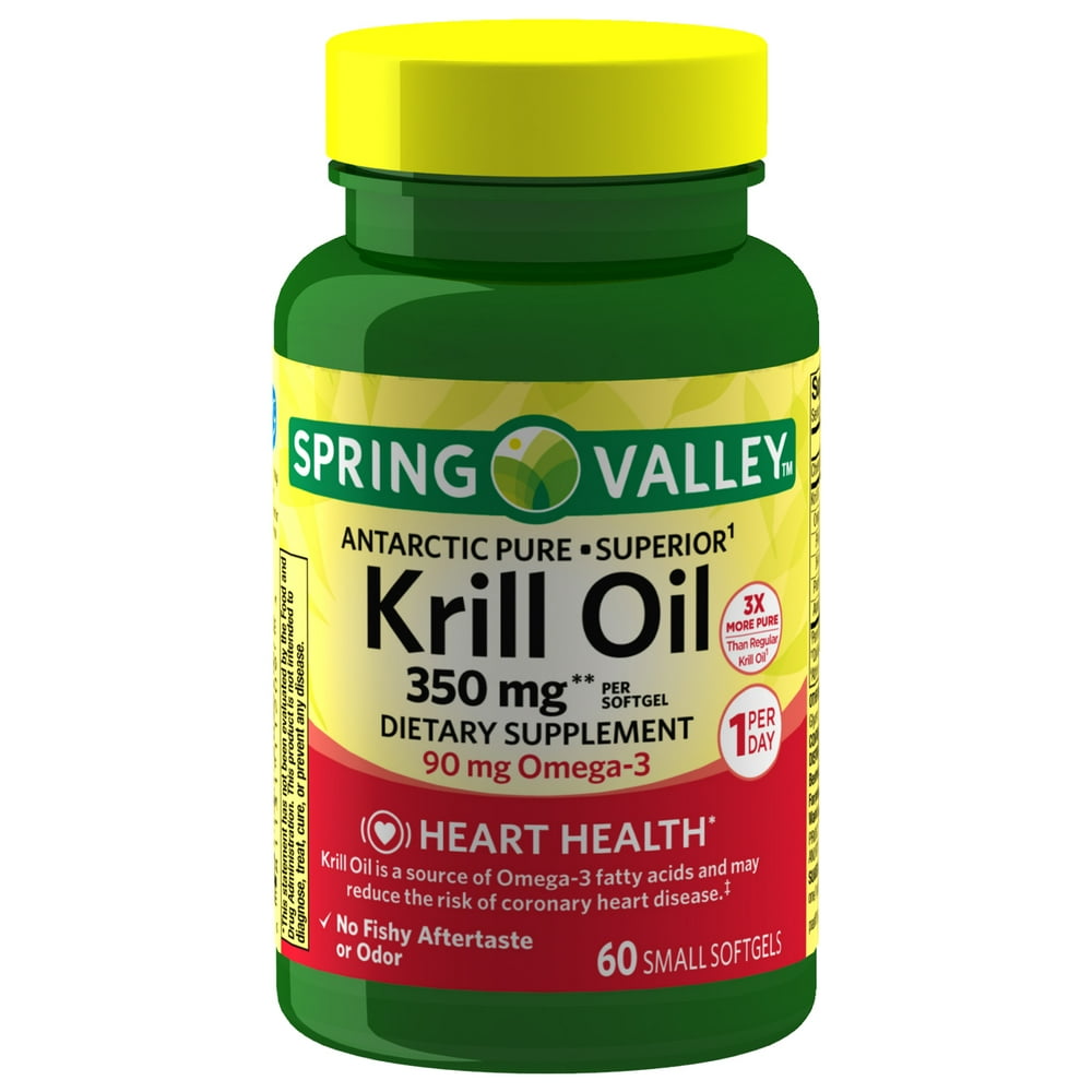 Spring Valley Antarctic Pure Krill Oil Softgels, 1000 mg, 30 Count