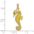 thumbnail image 3 of 14K Yellow Gold 3-D Enamel Seahorse Charm (29 X 10.35) Made In United States k7047, 3 of 5