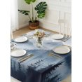 thumbnail image 3 of Blue Mountain Peak Suqare Tablecloth - 60 x 60 Inch, Forest Tree Bird Fog Landscape Waterproof & StainResistant Tablecloth, Washable Oil-proof Table Cover for Dining/Party/Wedding/Camping/Buffet, 3 of 9