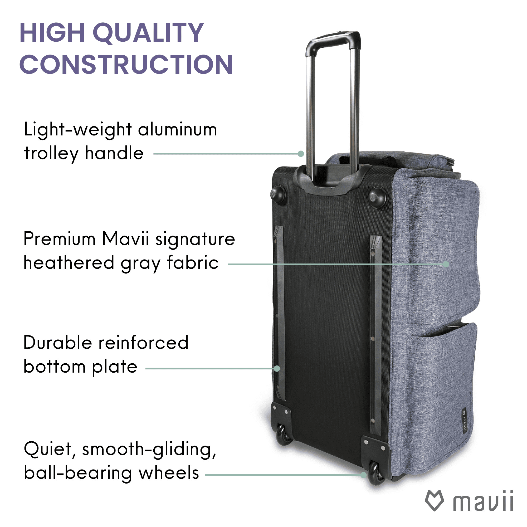 Mavii Rolling Duffel Bag with Garment Rack 28 inch Collapsible Competition Dance Duffle Wheeled Lightweight Dance Bag
