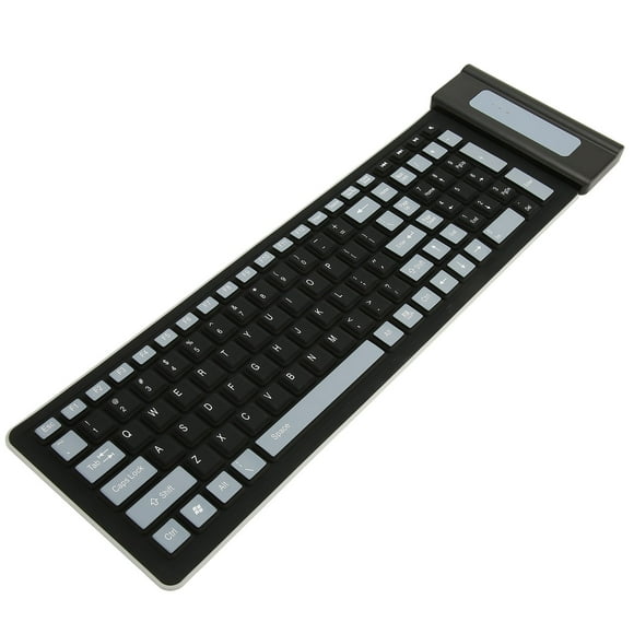 Foldable Silicone Keyboard, 107 Keys USB Rollup Keyboard, Waterproof, and Crumb Proof Soft Touch Keyboard, Silent and Portable for PC, Notebook, Laptop