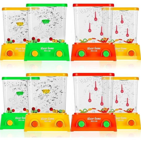 8 Pieces Handheld Water Game Arcade Water Ring Water Tables for Beach Toys Party Favor Fish Rings Fun Game for Different Ages Basketball Fun Present for Men Classic Pastime, Without Water