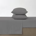 thumbnail image 5 of Color Sense 100% Cotton Percale Cool & Crisp 4-Piece Bedsheet set Queen Dark Gray, 5 of 9
