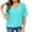Mint Green, variant on Womens T Shirts,Elegant V Neck Summer T Shirt for Daily Wear Casual Loose Fit Solid Color Bat Wing Short Sleeve Top WomenBlueM