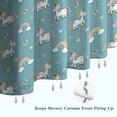 thumbnail image 6 of Blue Cartoon Unicorn Rainbow Cloud Star Butterfly Shower Curtain 36"x72" ,Bathroom Decorative Shower Curtains Set with 12 Hooks,Modern Waterproof Washable Shower Curtain, 6 of 6