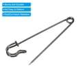 thumbnail image 4 of Uxcell Safety Pins 3.5 Inch Large Metal Sewing Pins Black 10Pcs, 4 of 5