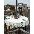 thumbnail image 2 of Outdoor Tablecloth with Umbrella Hole for Patio/Picnic/Party/Camping, Green Spring Botanical Waterproof Table Cloth Round Cover Washable, Weeping Eucalyptus Butterfly (Dia 54"), 2 of 8