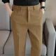 thumbnail image 2 of Pantalones de oficina elásticos para hombre, pantalones de trabajo color caqui para hombre, pantalones elásticos para vestir, ropa de sastrería para primavera, ropa clásica de lujo a la moda, 2 of 5