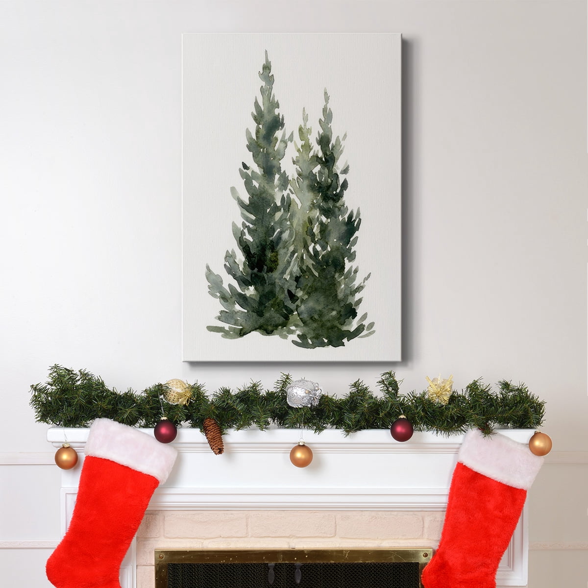 Simple Evergreens I- Gallery Wrapped Canvas