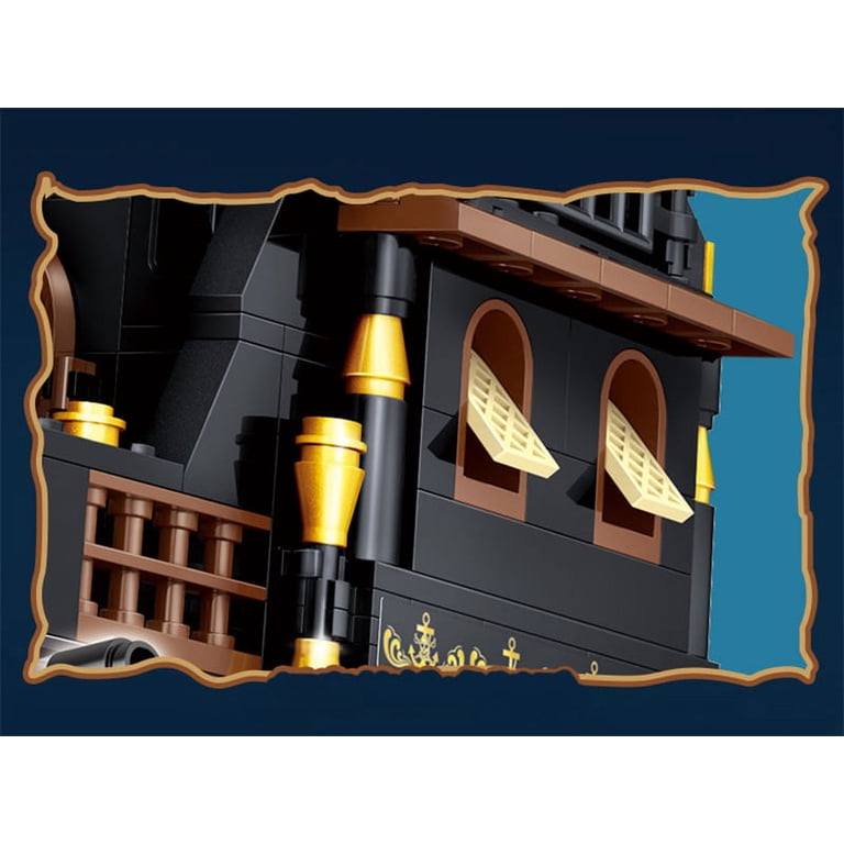 621pcs Building Block Set, Pirate Ship, Black Pearl Boat, Navy