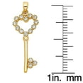 thumbnail image 2 of Precious Stars 14K Yellow Gold Cubic Zirconia Ladies Key to My Heart Pendant with 18" Chain Necklace, 2 of 5