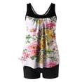 thumbnail image 5 of Nrmvnmi Tankini Swimsuits for Women 2 Piece Bathing Suits Floral Prints Round Neck Swim Tank Top with Boy Shorts Modest Swimwear Mothers Day Gifts, 5 of 6