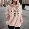 thumbnail image 2 of YUGYXL Womens Fuzzy Fleece Pullover Oversized Sherpa Jacket Half Zip Pullover Sweaters Winter Faux Fur Jacket Coat Pink Hoodie L, 2 of 6