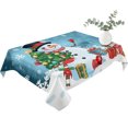 thumbnail image 2 of Dark Blue Snowman Christmas Table Cloth Waterproof Tablecloths, Gifts Xmas Tree Winter Snowflake Tablecloth Dining Table Cover for Kitchen Party Tabletop Outdoor, Rectangle Tablecloth 52x70 Inch, 2 of 9