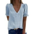 thumbnail image 2 of Gibobby Womens Shirts and Blouses Womens Casual Scoop Neck Loose Top Short Sleeve Chiffon Blouse Shirt Tops Stylish, 2 of 5