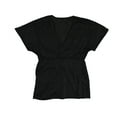 thumbnail image 2 of bar III Womens Twist Front Basic T-Shirt, Black, Medium, 2 of 2