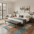thumbnail image 2 of 5x7 Area Rug Machine Washable Non Slip Low Pile Lightweight Print Pattern for Living Room Bedroom, Abstract Landscape, Dusty Blue, 2 of 6