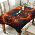 thumbnail image 4 of Fire Skulls Rectangle Tablecloth Waterproof Polyester Table Clothative Stain Resistant & Wrinkle Resistant Washable Table Cover for Dining Table/Party/Camping 60x60 Inch Decor Gift, 4 of 7