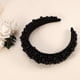 thumbnail image 5 of Diadema acolchada con perlas de imitación, diadema de ala ancha con esponja, diadema para mujer, negro, 5 of 7