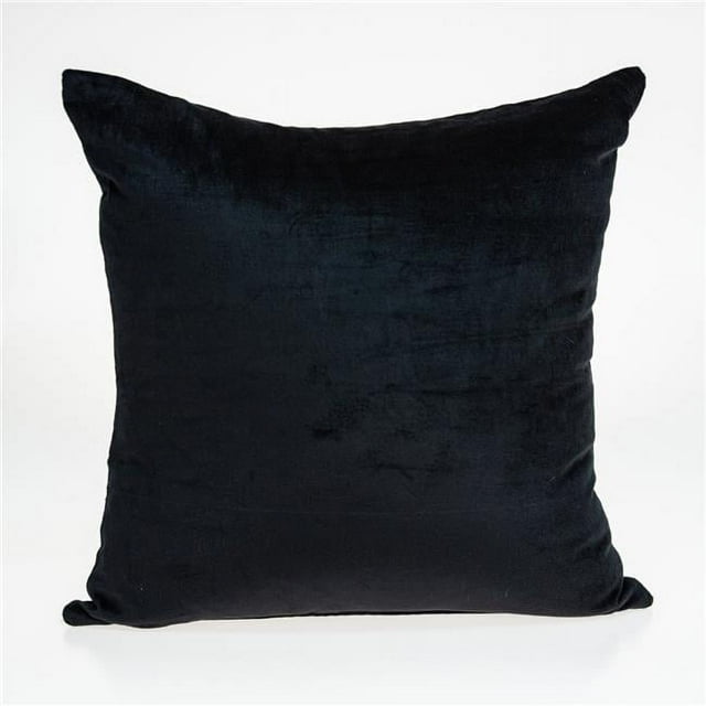 Parkland Collection PILE11191P Spano Black Square Transitional Pillow Cover with Poly Insert - 18 x 18 x 7 in.